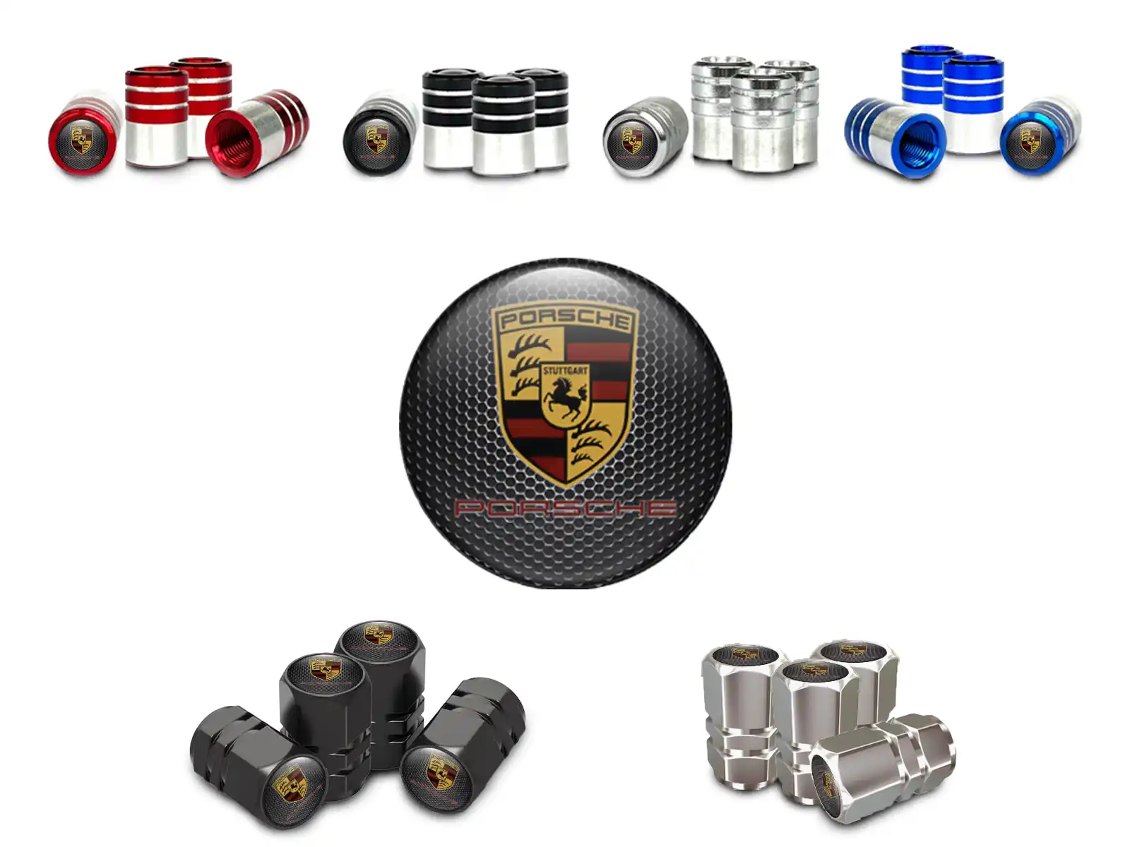 Porsche Caps Valve Jantes SUVs Design Universel Limitée